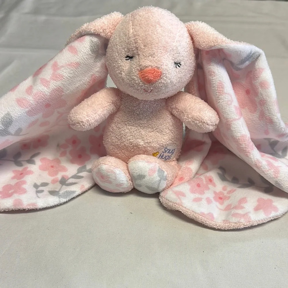 Kids Preferred Pink Floral Bunny security Blanket/stuffie - Picture 3 of 4